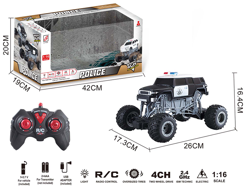 2.4G Remote Control Cross Country Police Car With Lights(Included Battery)