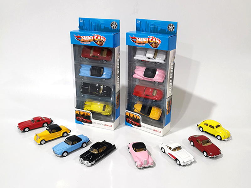 Alloy Pull Back Vintage Car Set