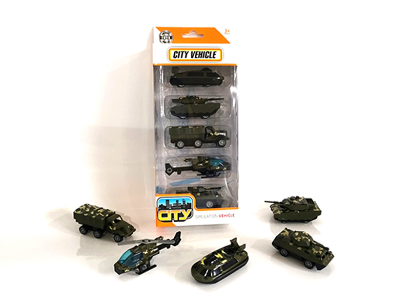 5PCS 1:64 Alloy Slide Military Vehicle/Aircraft Set