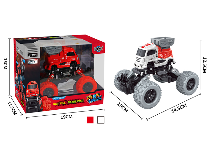 4Wd Pull Back Alloy Climbing Fire Truck