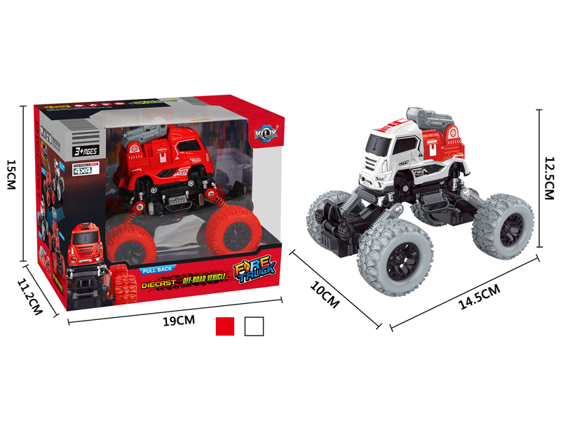 4Wd Pull Back Alloy Climbing Fire Truck