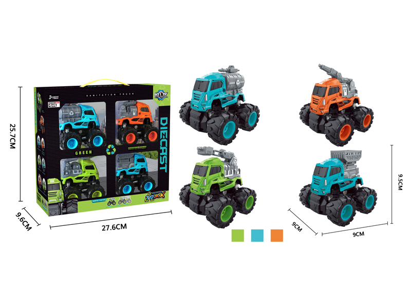 4PCS 4Wd Friction  Alloy Sanitation Vehicle