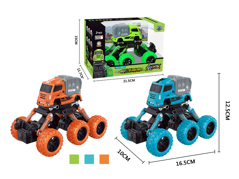 Six Wheeled 4Wd Pull Back Alloy Climbing Sanitation Vehicle