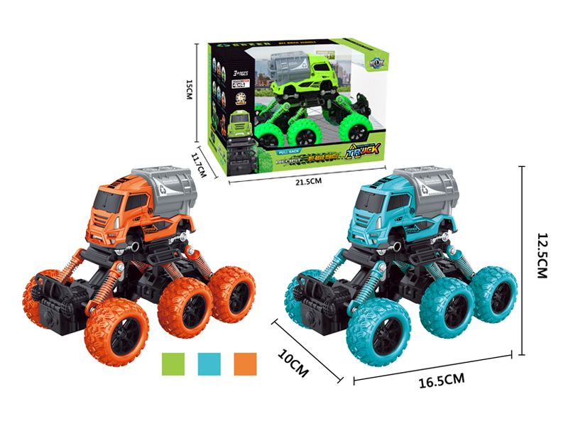 Six Wheeled 4Wd Pull Back Alloy Climbing Sanitation Vehicle