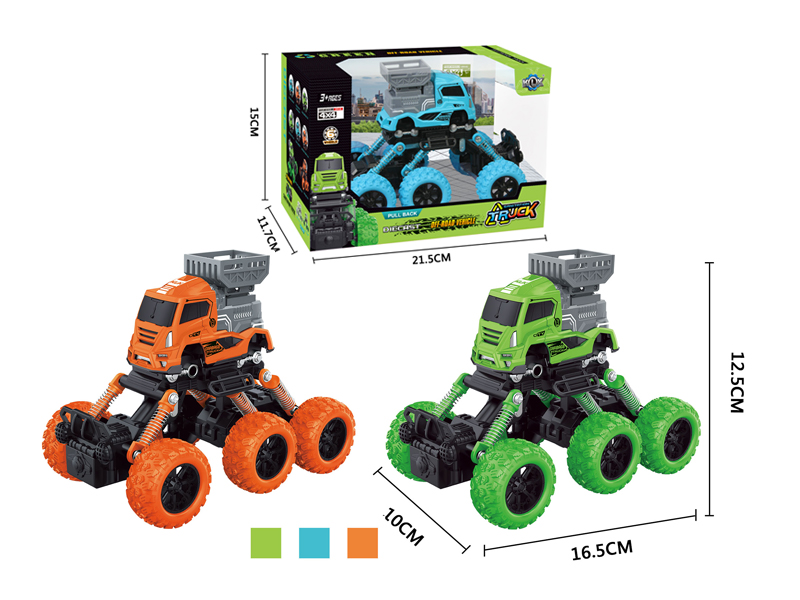 Six Wheeled 4Wd Pull Back Alloy Climbing Sanitation Vehicle