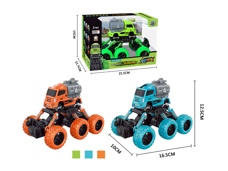 Six Wheeled 4Wd Pull Back Alloy Climbing Sanitation Vehicle