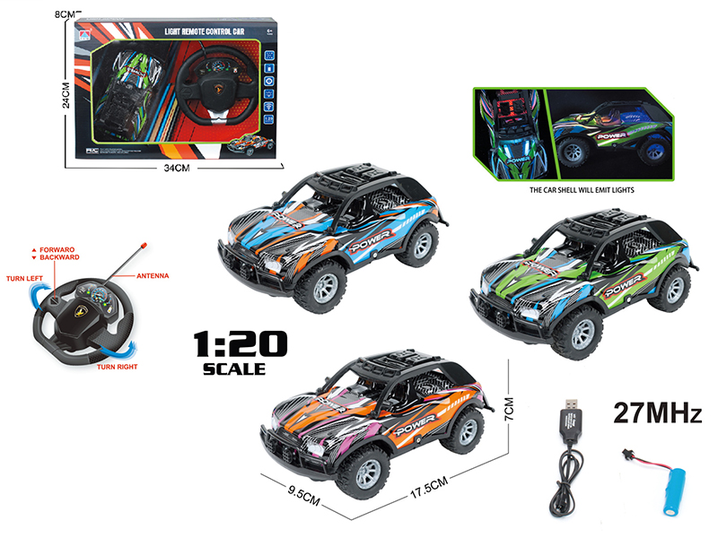 1:20 20-Channel Remote Control PVC Shell Off-Road Racing Car With LED Lights