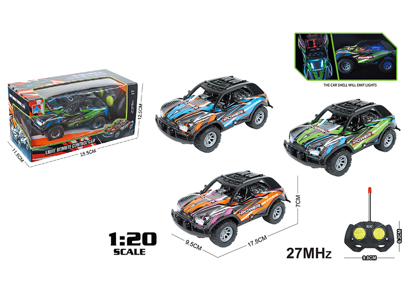 1:20 20-Channel Remote Control PVC Shell Off-Road Racing Car With LED Lights