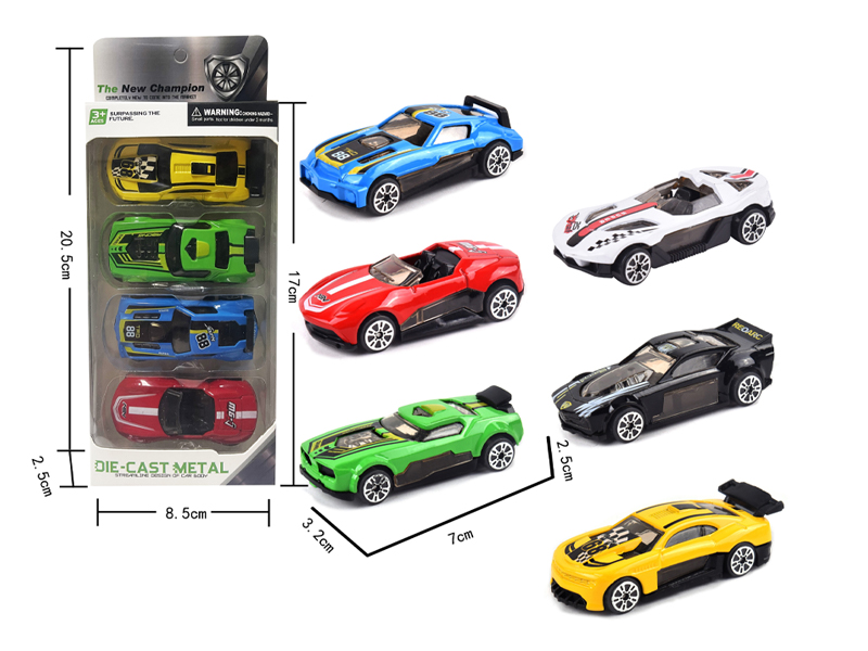 4Pcs Alloy Slide Racing Car