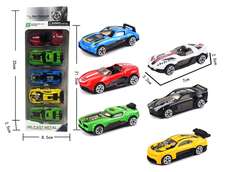 5Pcs Alloy Slide Racing Car