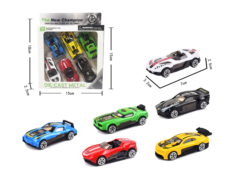 6Pcs Alloy Slide Racing Car