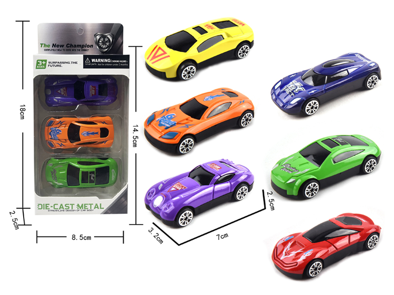 3Pcs Alloy Slide Sports Car