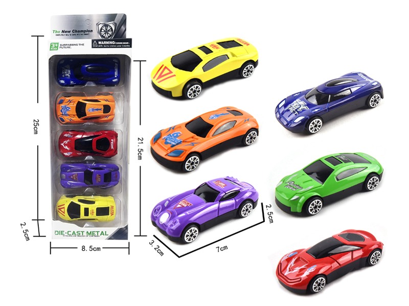 5Pcs Alloy Slide Sports Car