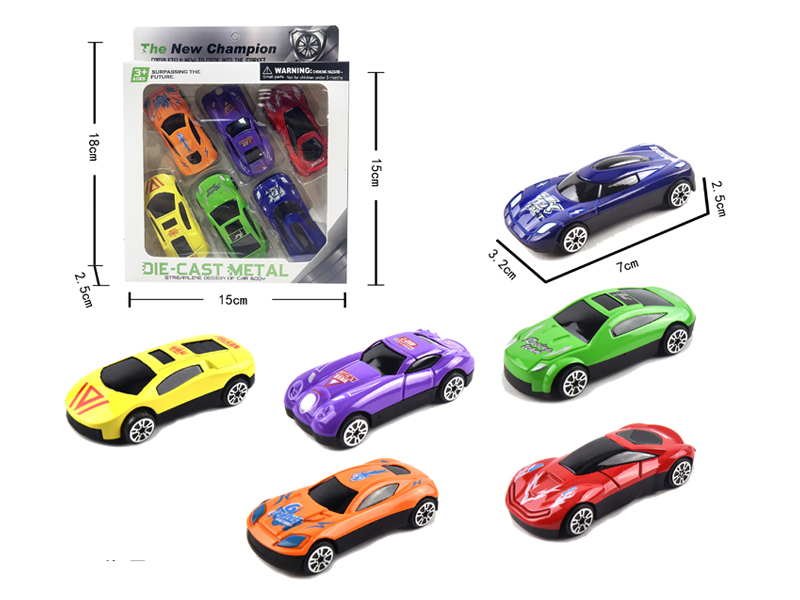6Pcs Alloy Slide Sports Car