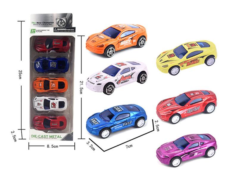 5Pcs Alloy Pull Back Racing Car