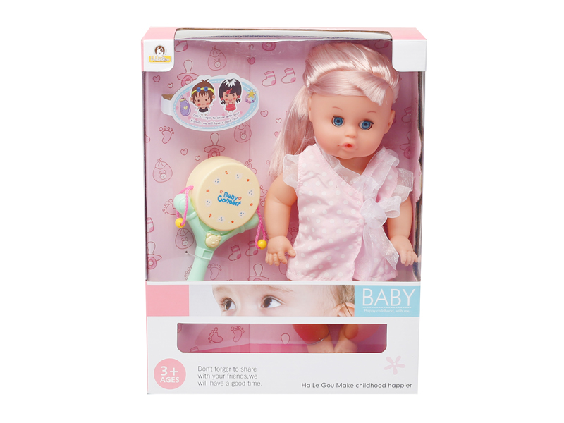 12 Inch Doll+Drum Shake