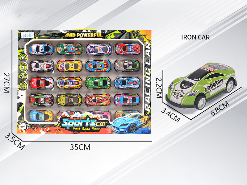 Pull Back Alloy Iron Cars 20pcs(Sports Car,Racing Car)