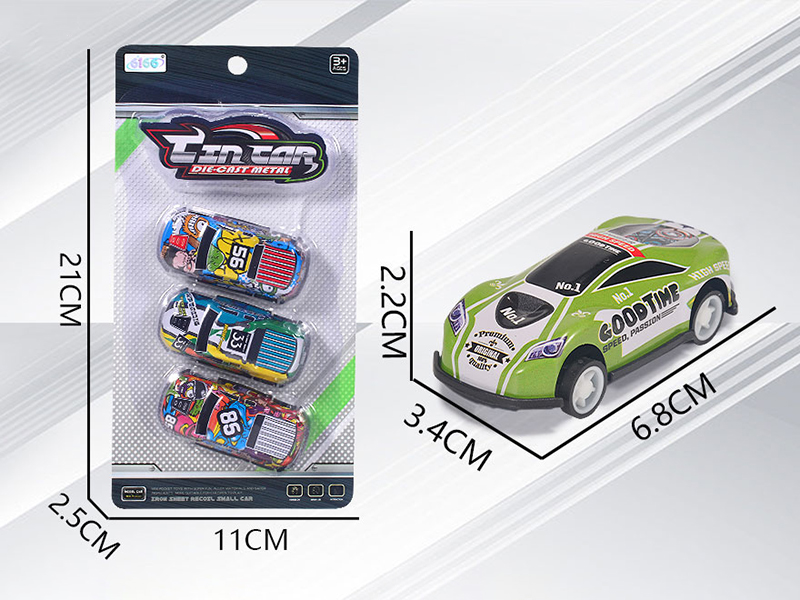Pull Back Alloy Iron Pickup Truck 3pcs