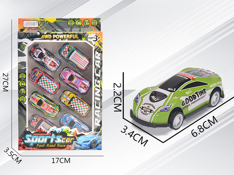 Pull Back Alloy Iron Cars 8pcs(Sports Car,SUV)