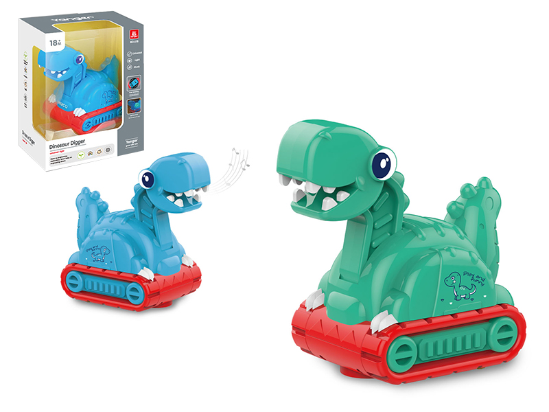 B/O Go And Bump Dinosaur Excavator With Lights And Music