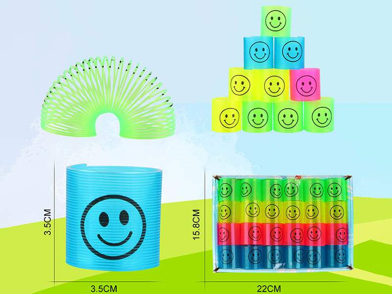 Transparent Four Colors Pad Printing Smiley Face Rainbow Circle 24PCS