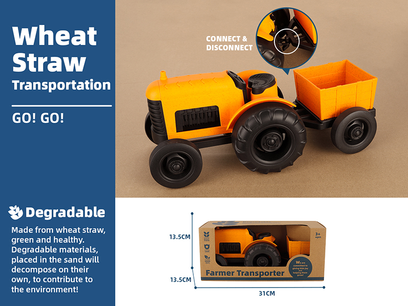 Slide Farm Tractor (Wheat Straw Materials)