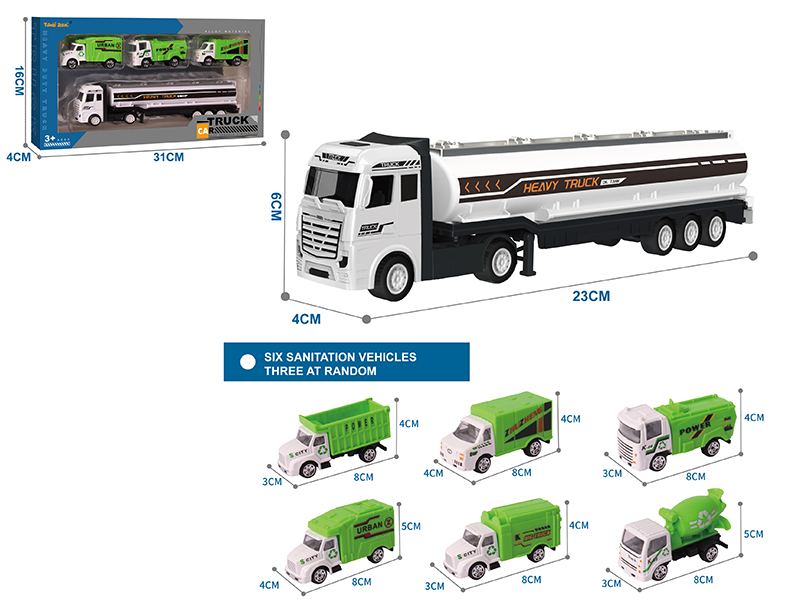 Alloy Oil Tank Truck + 3 Alloy Sanitation Truck