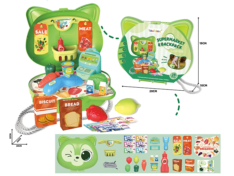 Cute Cartoon Cat Shape Supermarket Shoulder Bag 28pcs