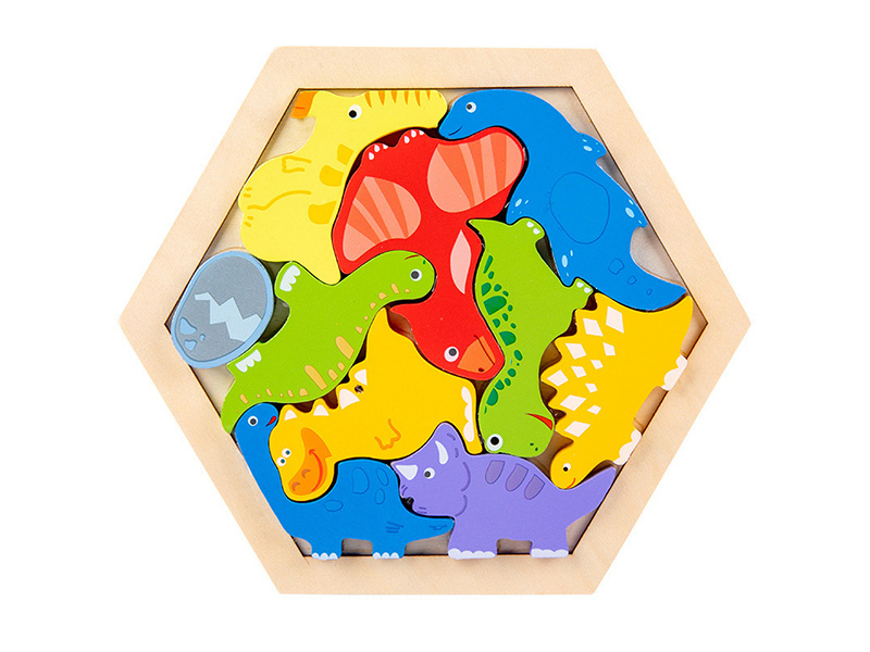 2 In 1 Wooden Puzzle - Dinosaur World