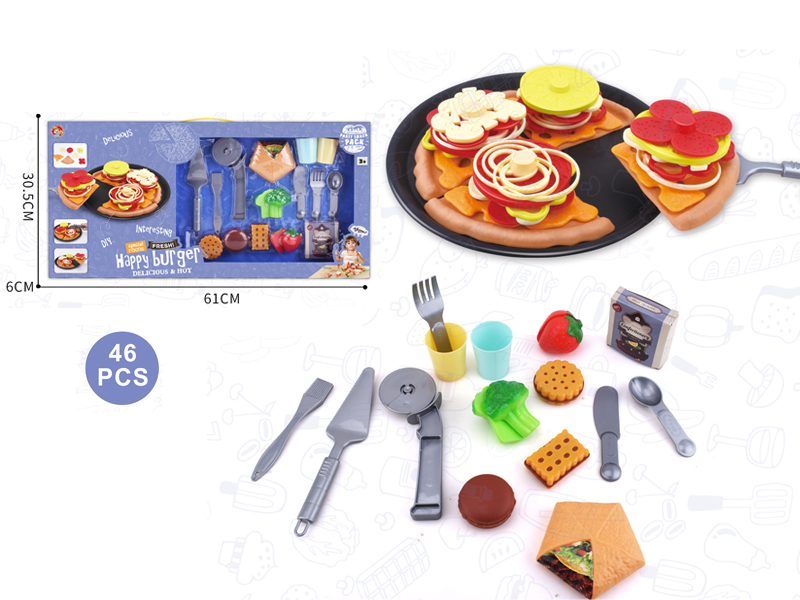 46PCS Hamburg Pizza Toy Set