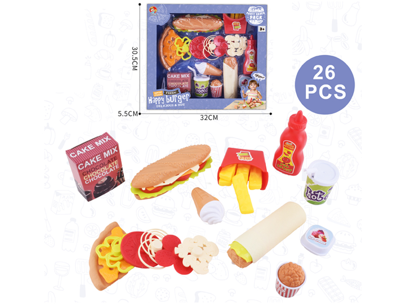 26PCS Hamburg Pizza Toy Set