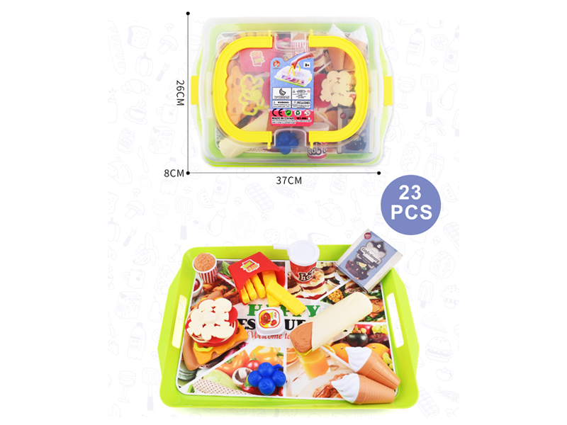 23PCS Hamburg Pizza Multifunctional Dessert Toy Set