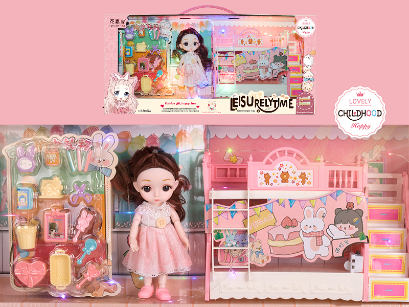 16CM  Doll Double Decker Bed Set