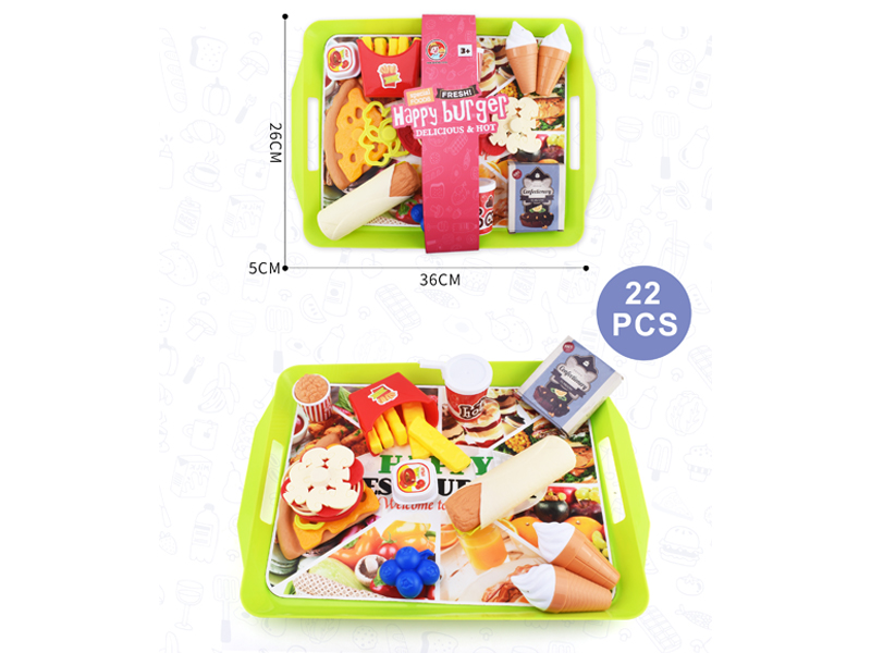 22PCS Pizza Plate Toy Set
