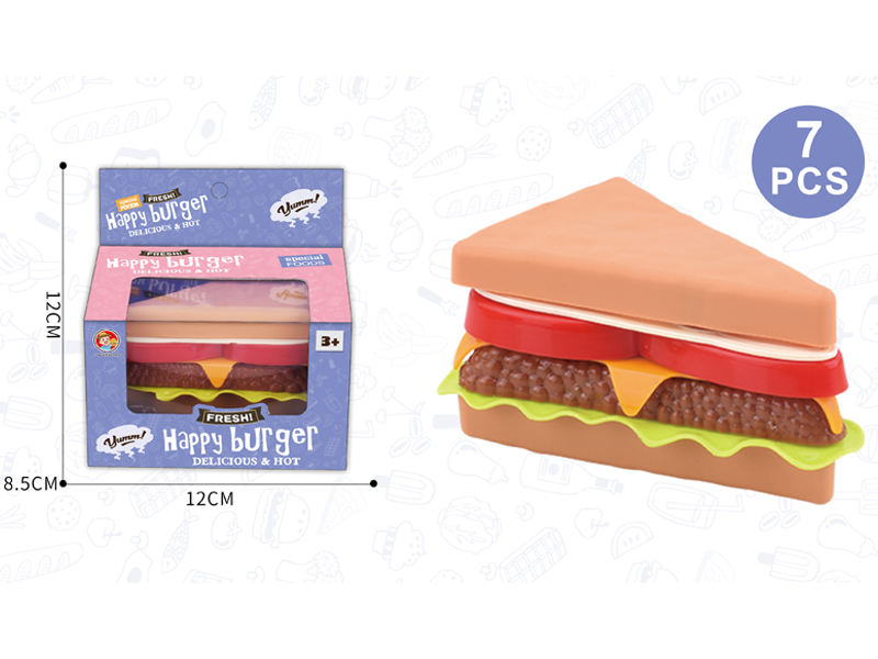 7PCS Simulation Sandwich Hamburger Toy Set