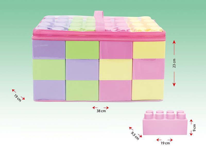 12pcs Pink Large Building Blocks