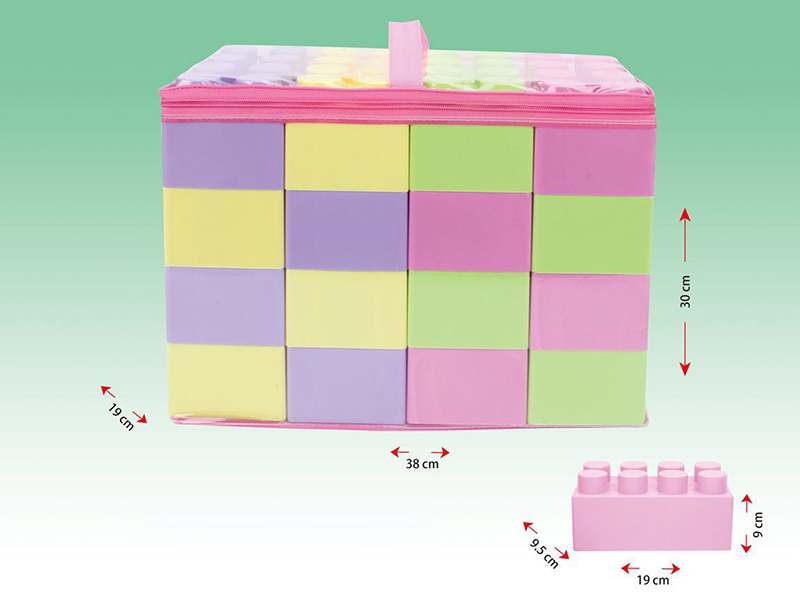 16pcs Pink Large Building Blocks