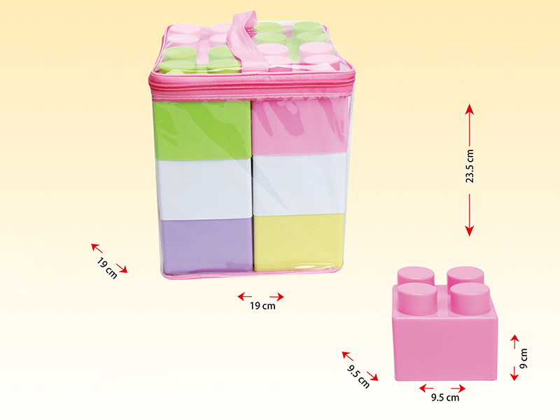 12pcs Pink Large Building Blocks