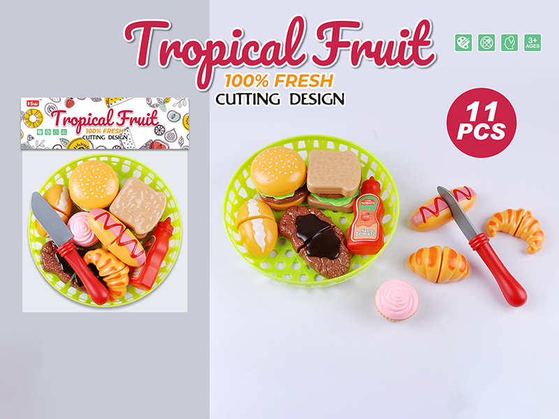 11pcs Bread Fast Food Cutting Toys