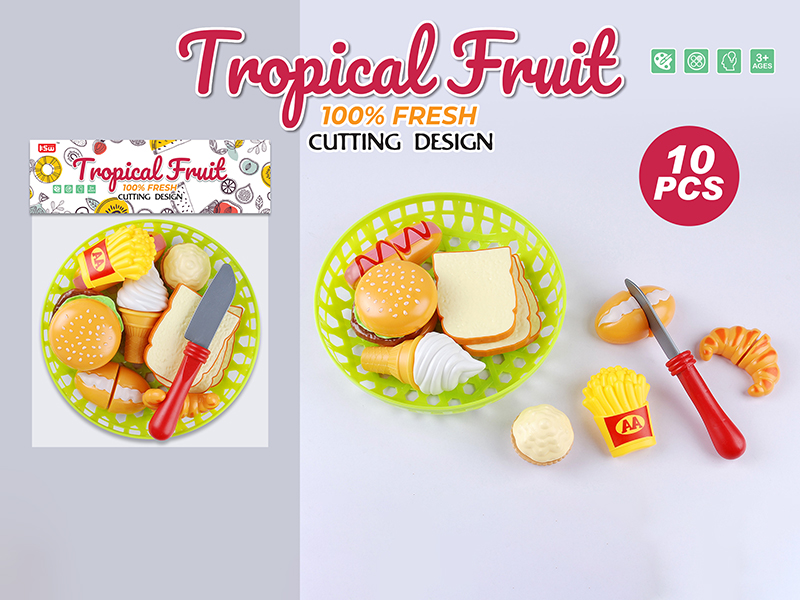 10pcs Fast Food Cutting Toys