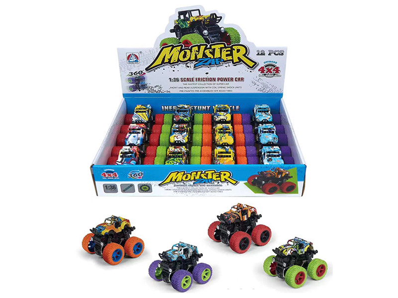 12PCS Double Friction Dinosaur Car