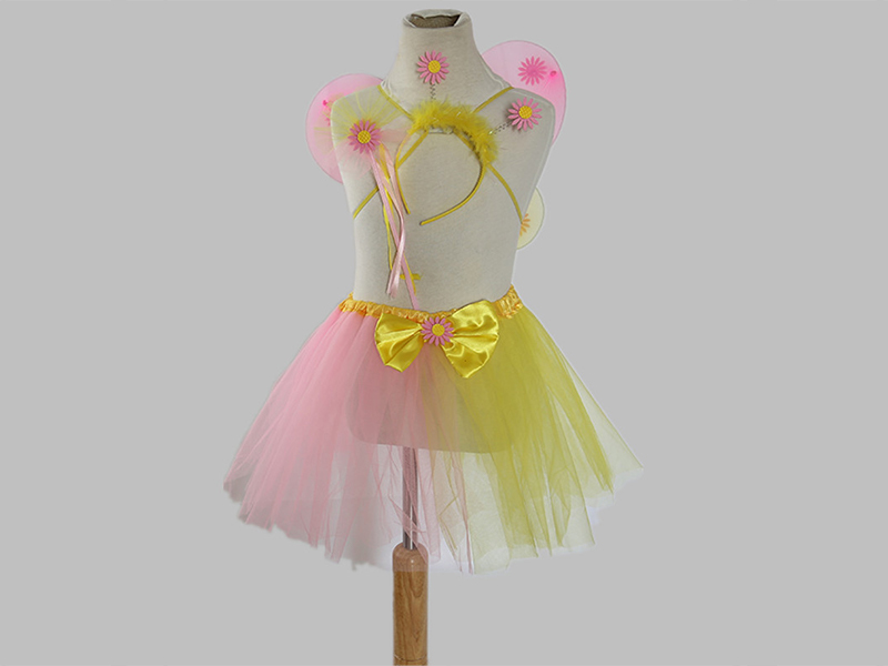 4PCS Pink And Yellow Gradient Small Butterfly Wings Set