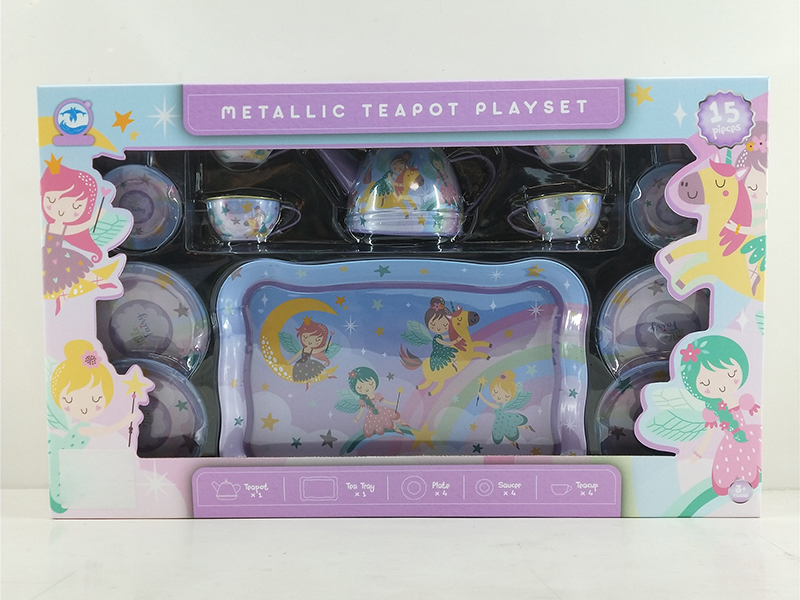 Mermaid Pattern Metallic Tea Set (15PCS)