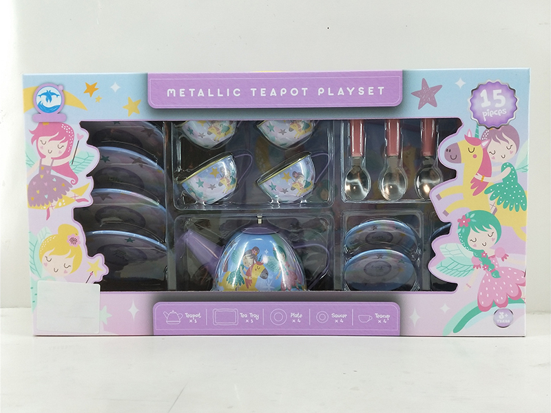 Mermaid Pattern Metallic Tea Set (19PCS)