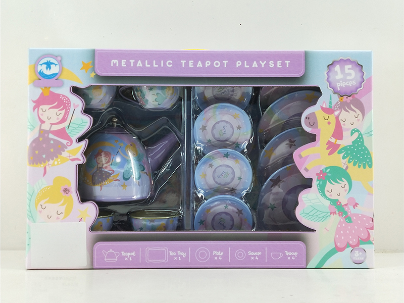 Mermaid Pattern Metallic Tea Set (15PCS)
