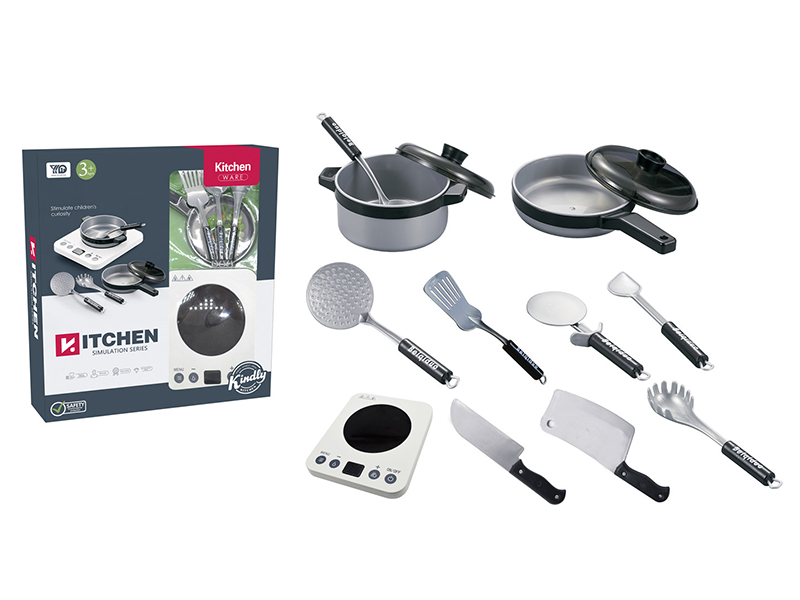 Simulated Kitchen Set With Induction Cooker