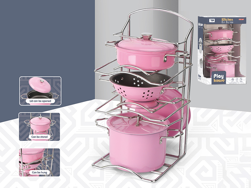 Pink Stainless Steel Kitchen Set