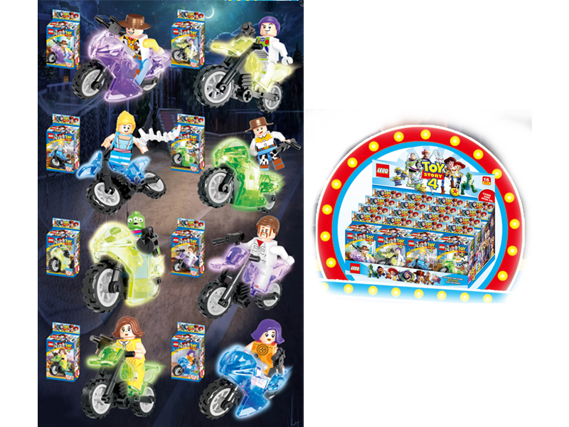 16PCS Toy Story With Motorcycle Building Blocks