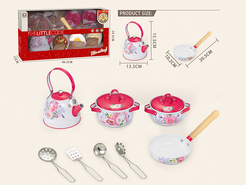 Printed Metal Tableware Set 10pcs
