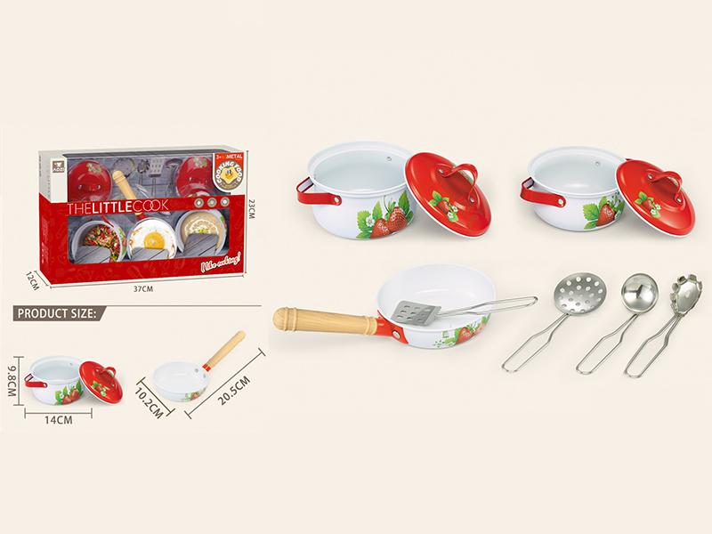 Printed Metal Tableware Set 9pcs